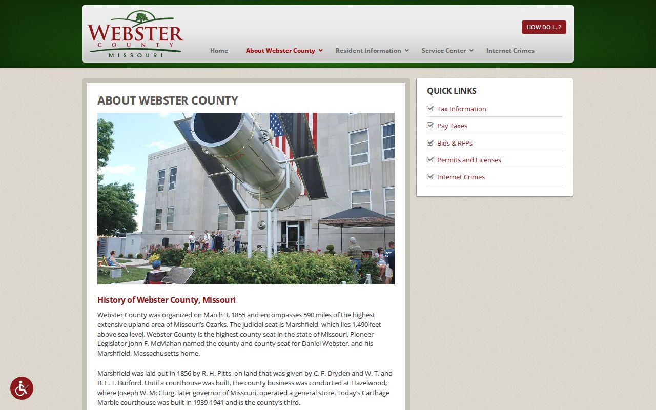 Webster County criminal court cases courthouse information