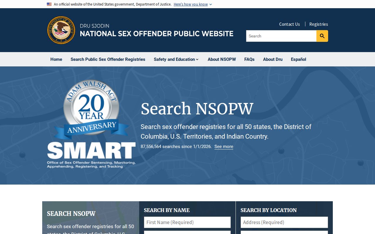 Webster County sex offender search using the national registry interface