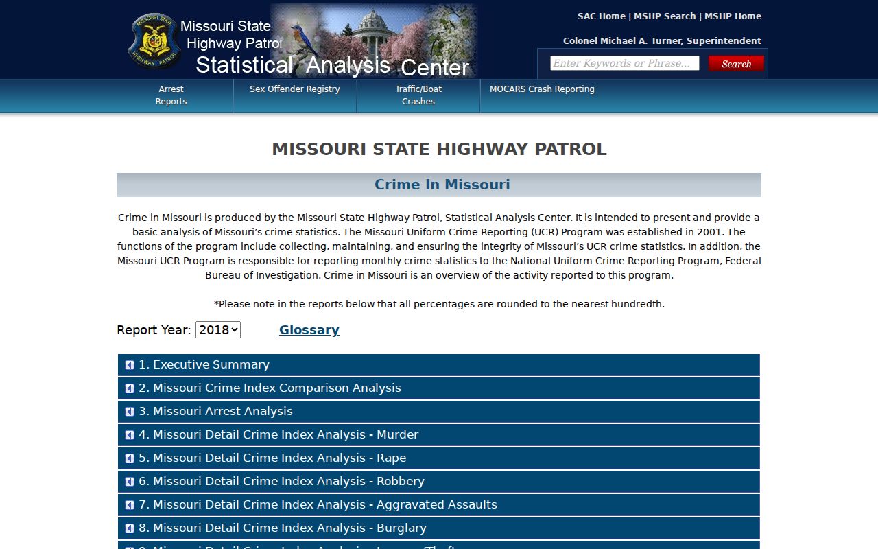 Official crime data interface for Webster County criminal record context